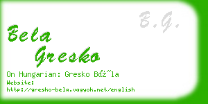 bela gresko business card